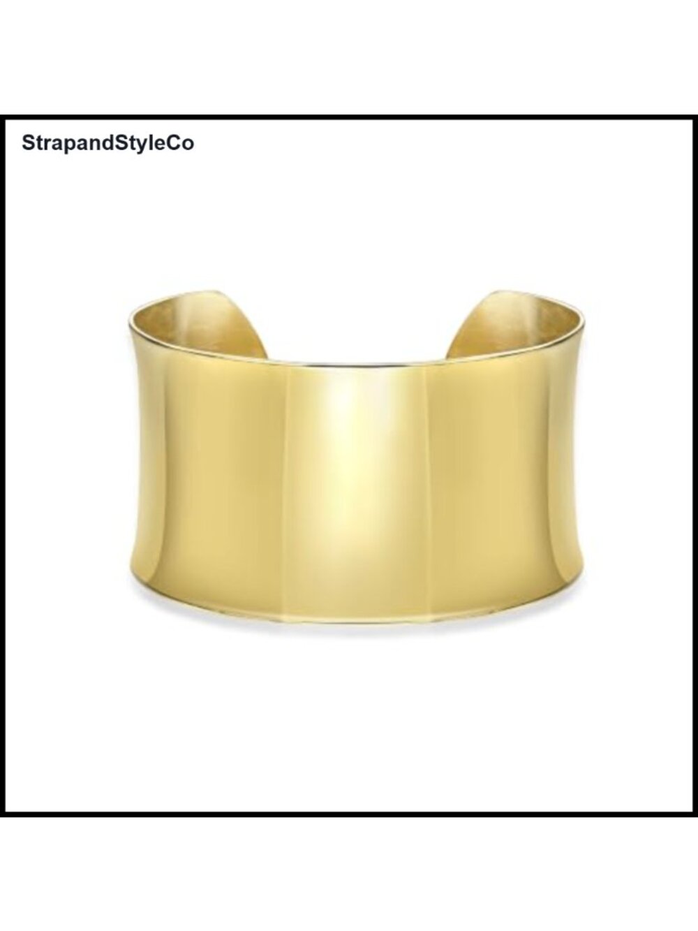 Cuff Bangle Bracelet Yellow Gold Ion Plated Hypoallergenic Gift for Women